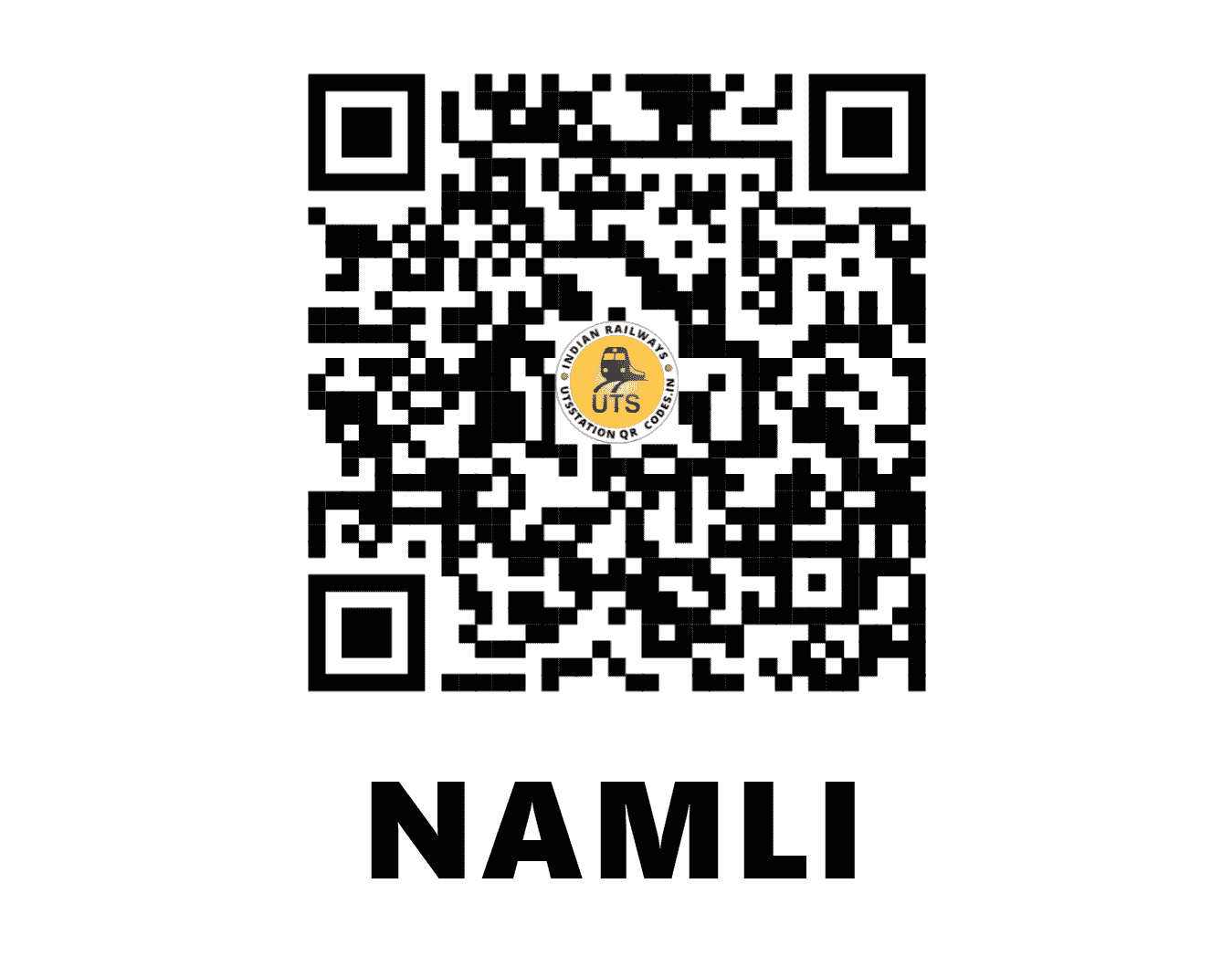 UTS QR Code for NAMLI - NLI - WR (MADHYA PRADESH)